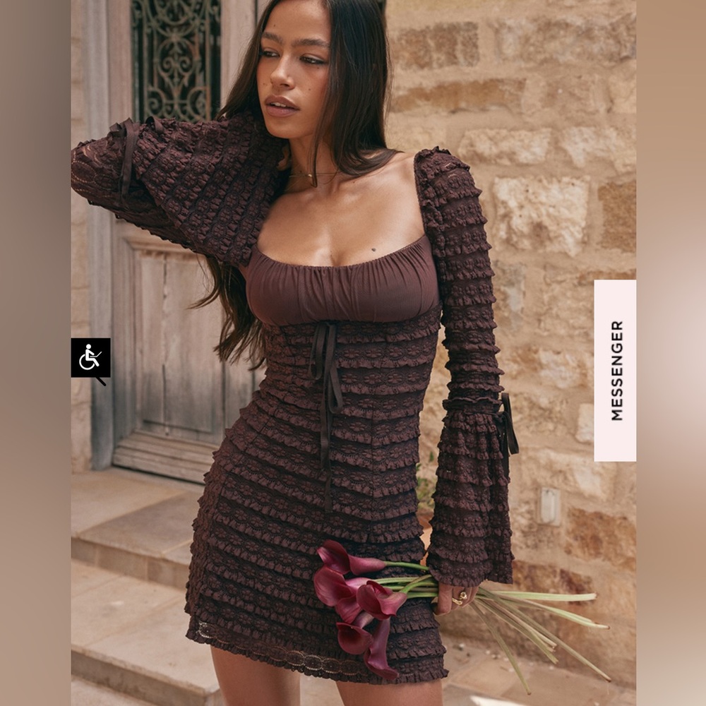 House of CB brown lace dress